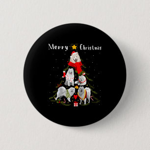 Christmas Tree Samoyed Lover Xmas Dog Owner New Ye 6 Cm Round Badge