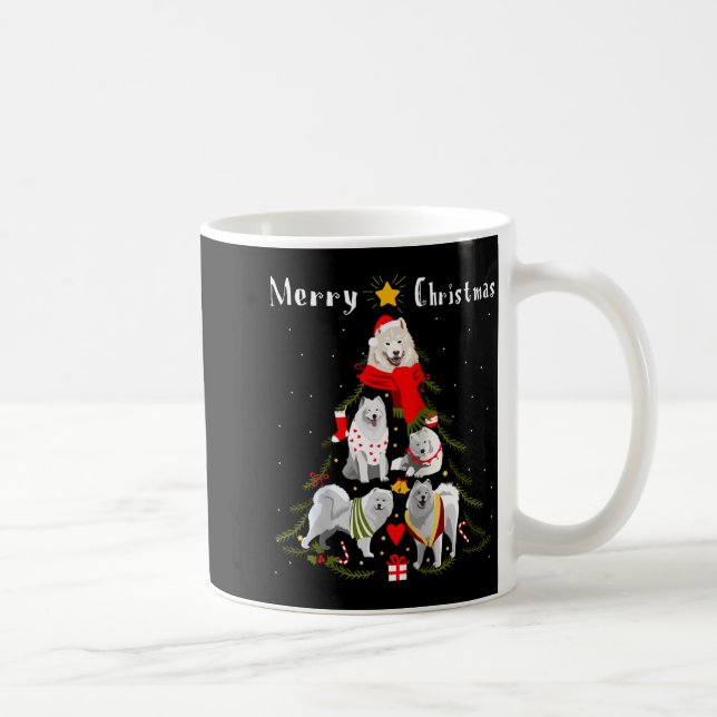 Christmas Tree Samoyed Lover Xmas Dog Owner New Ye Coffee Mug (Right)