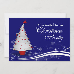 Christmas Tree & Santa Claus Christmas Party Invitation