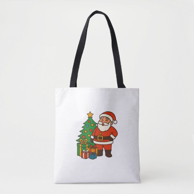 Christmas Tree Santa Claus  Tote Bag (Front)