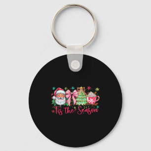 Christmas Tree Santa Coquette Bow Cocoa Tis The Se Key Ring