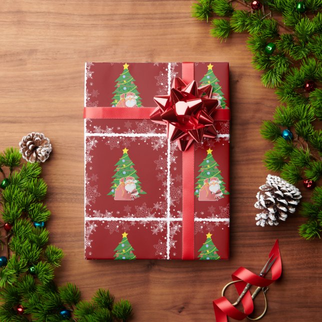 Christmas tree | Santa | customisable Wrapping Paper (Holiday Gift)