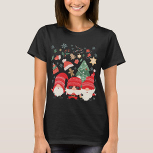 Christmas Tree Santa Hat Funny Gnomes Santa Xmas T-Shirt