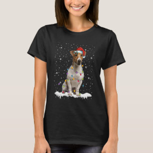 Christmas Tree Santa Hat Jack Russell Terrier Dog T-Shirt