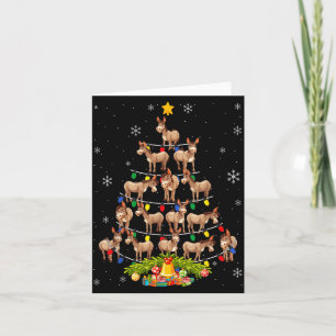 Christmas Tree Santa Hat Lights Xmas  Card