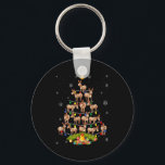 Christmas Tree Santa Hat Lights Xmas  Key Ring<br><div class="desc">Christmas Tree Santa Hat Lights Xmas</div>