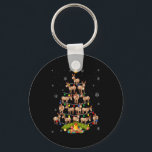 Christmas Tree Santa Hat Lights Xmas  Key Ring<br><div class="desc">Christmas Tree Santa Hat Lights Xmas</div>