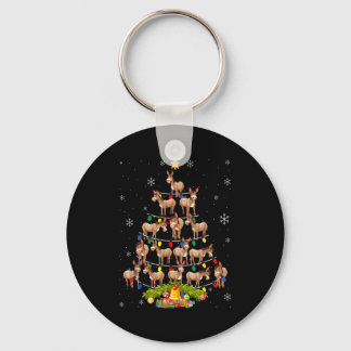 Christmas Tree Santa Hat Lights Xmas  Key Ring
