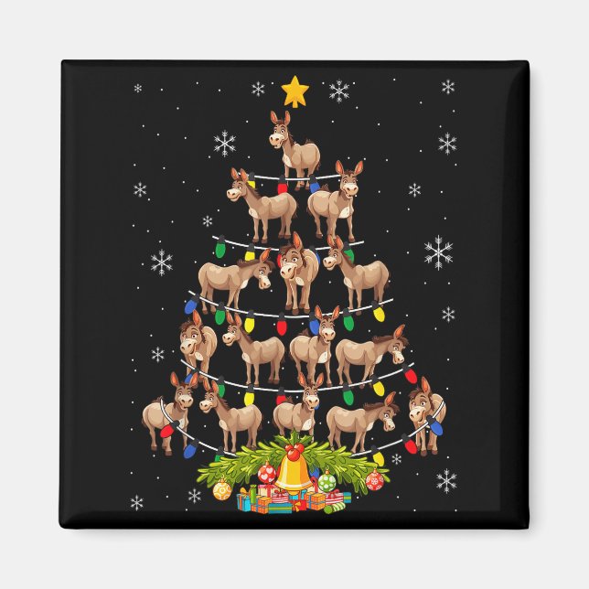 Christmas Tree Santa Hat Lights Xmas  Magnet (Front)