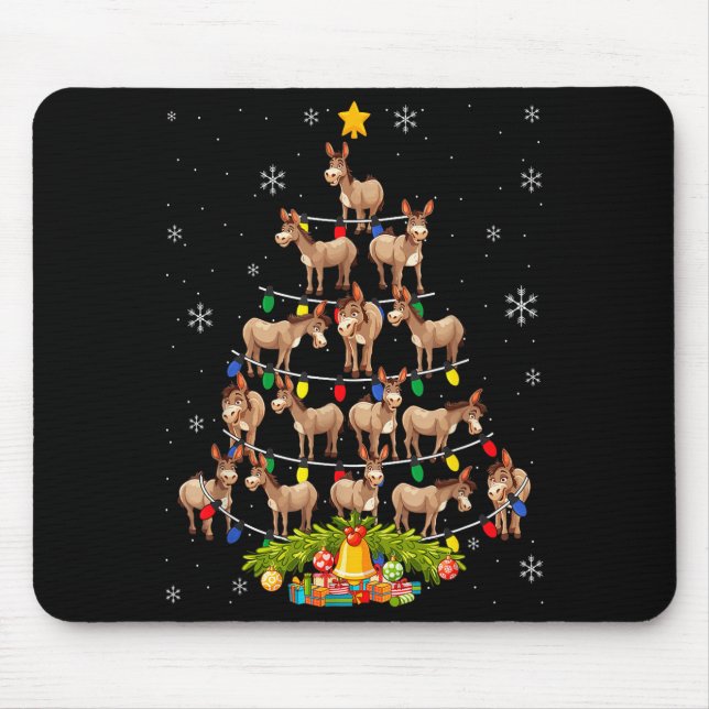 Christmas Tree Santa Hat Lights Xmas  Mouse Mat (Front)
