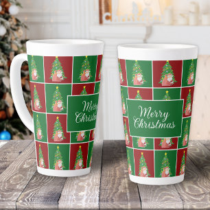 Christmas tree Santa red-green customisable Latte Mug