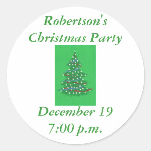 Christmas tree, save the date party stickers