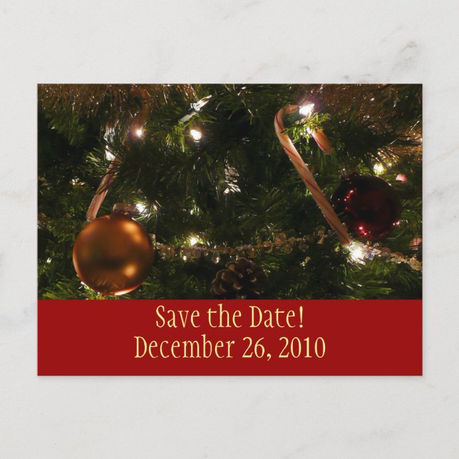 Christmas Tree Save the Date Postcard (Front)