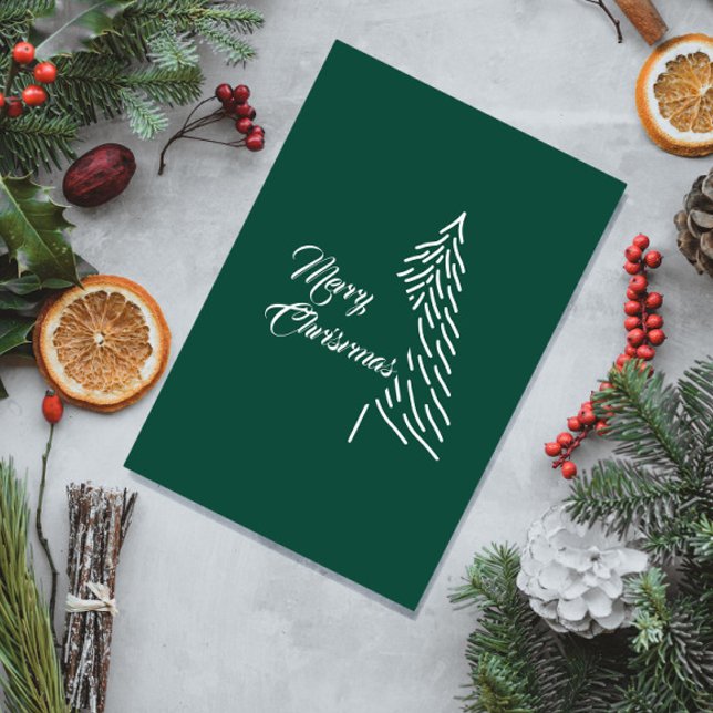Christmas Tree Scandi Minimalist Simple Holiday  Postcard (Creator Uploaded)