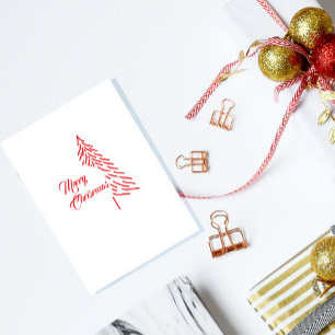 Christmas Tree Scandi Minimalist Simple Holiday  Postcard