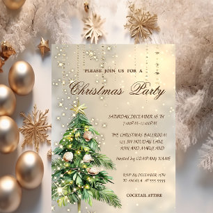 Christmas Tree Seashells Christmas Party Invitation