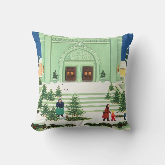 Christmas Tree Selling 1988 Cushion (Front)