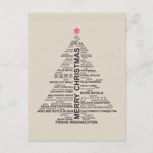 Christmas Tree Shape From Letters Holiday Postcard