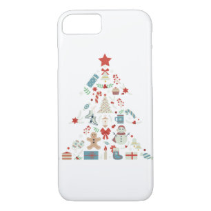 Christmas Tree Shape With Snowman And Ornaments 9 iPhone 8/7 Case