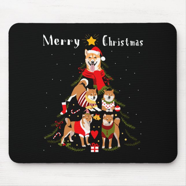 Christmas Tree Shiba Inu Lover Xmas Dog Owner New  Mouse Mat (Front)