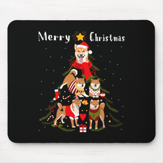 Christmas Tree Shiba Inu Lover Xmas Dog Owner New  Mouse Mat (Front)