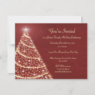 Christmas Tree Shimmer Invitation