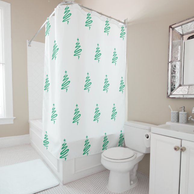 Christmas Tree Shower Curtain (In Situ)