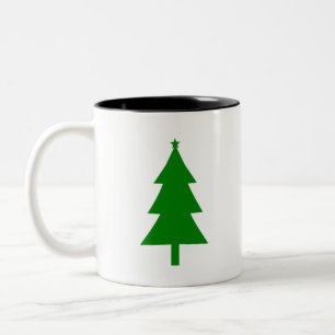 Christmas tree Silhouette 16 Two-Tone Coffee Mug