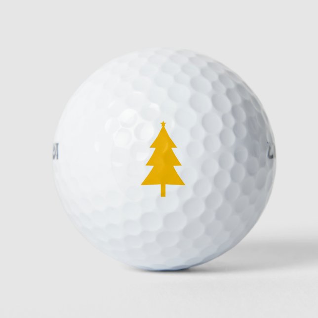 Christmas tree Silhouette 6 Golf Balls (Front)