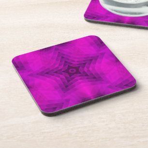 Christmas Tree Silhouette & Purple Star Gradient Coaster