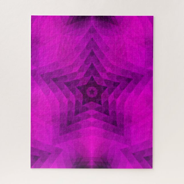 Christmas Tree Silhouette & Purple Star Gradient Jigsaw Puzzle (Vertical)