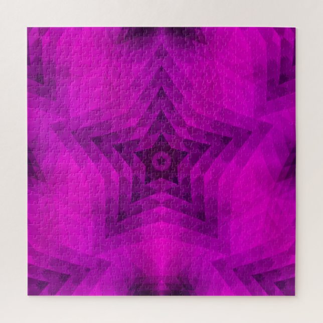 Christmas Tree Silhouette & Purple Star Gradient Jigsaw Puzzle (Vertical)