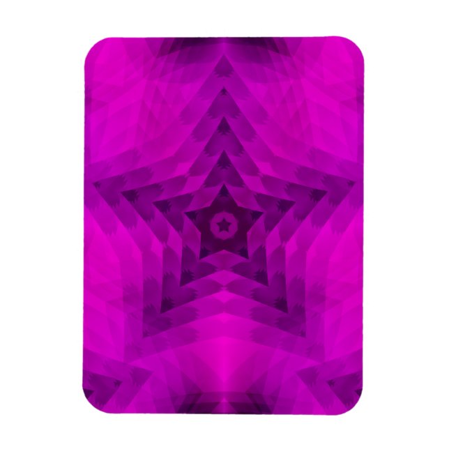 Christmas Tree Silhouette & Purple Star Gradient Magnet (Vertical)