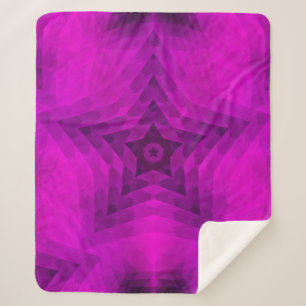 Christmas Tree Silhouette & Purple Star Gradient Sherpa Blanket