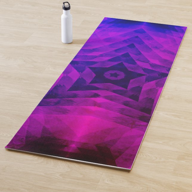 Christmas Tree Silhouette & Purple Star Gradient Yoga Mat (In Situ)