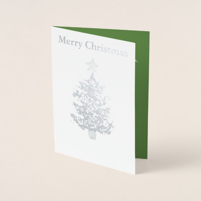 Christmas Tree Silver Foil Card (Front)