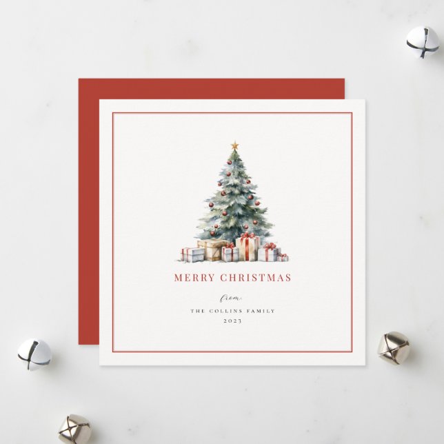 Christmas Tree Simplicity Holiday Card (Front/Back In Situ)