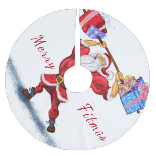 Christmas Tree Skirt Bodybuilder Santa Claus Gifts