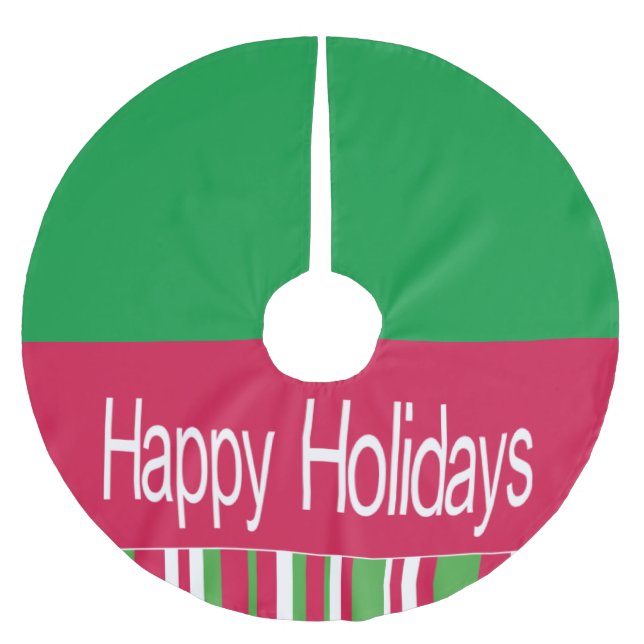 Christmas Tree Skirt Happy Holidays  (Front)