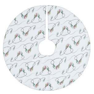 Christmas Tree Skirt Modern Pattern of Lights