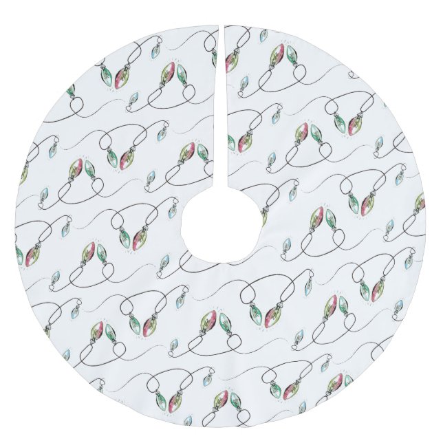 Christmas Tree Skirt Modern Pattern of Lights (Front)