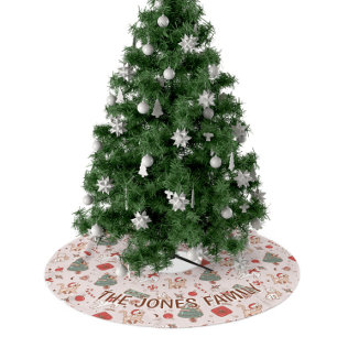Christmas Tree Skirt, Personalised Christmas Tree Brushed Polyester Tree Skirt