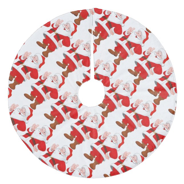 Christmas Tree Skirt/Santa Fleece Tree Skirt (Front)