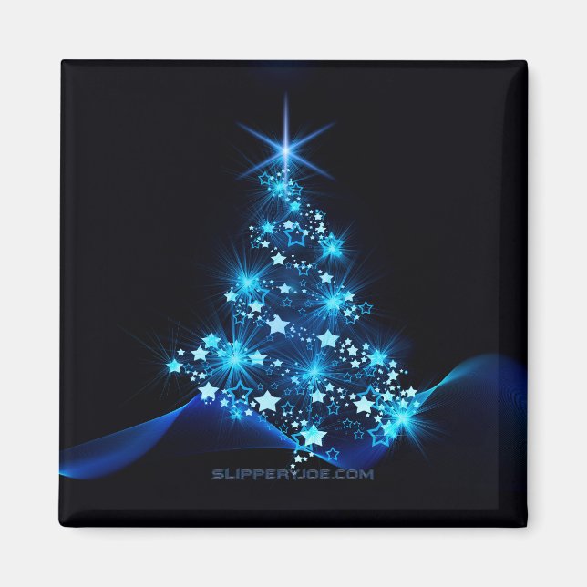 Christmas Tree SlipperyJoe stars sparkling lights  Magnet (Front)