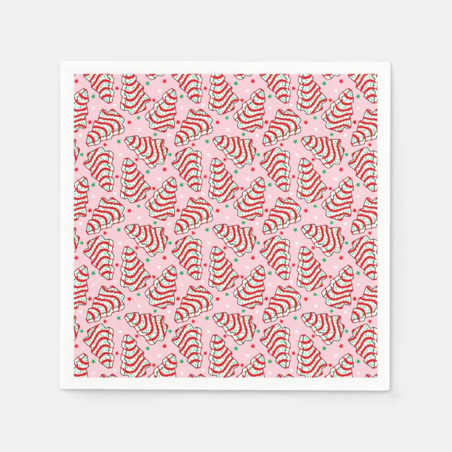 Christmas Tree Snack Cake Paper Plates Napkin (Front)