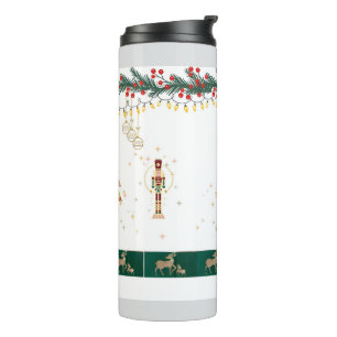 Christmas tree, snow , deer wrapping paper Thermal Tumbler