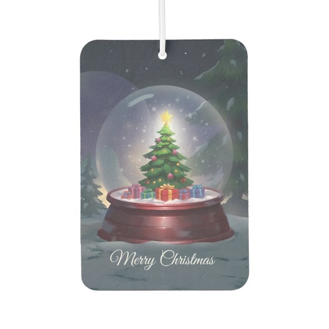 Christmas Tree Snow Globe  Car Air Freshener (Front)