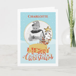 Christmas Tree Snow Globe Photo Card