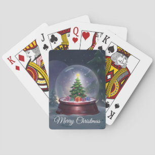 Christmas Tree Snow Globe Playing Cards