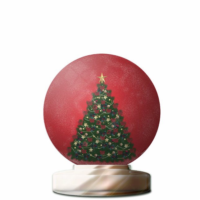 Christmas Tree Snow Globe Standing Photo Sculpture (Front)